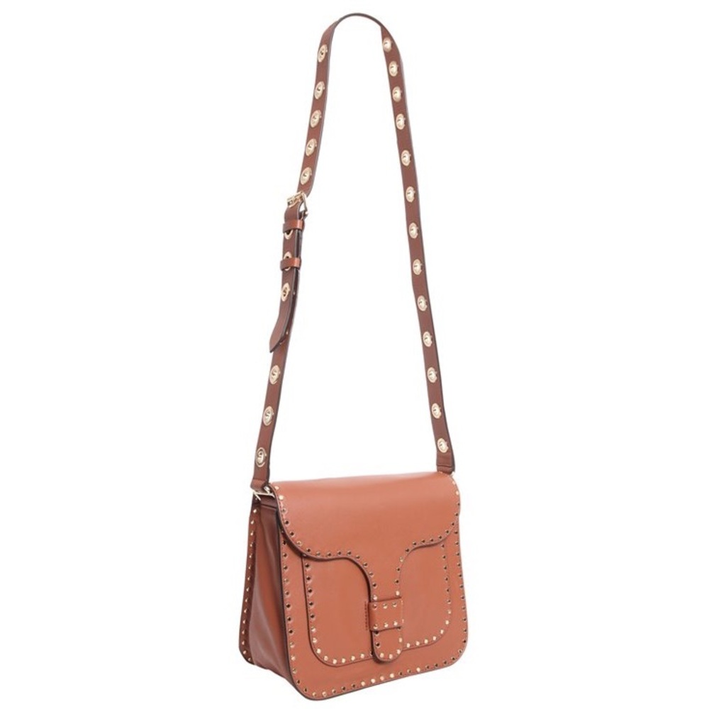 Rebecca Minkoff Midnighter Messenger Saddle Tan studded crossbody bag $ 325.00